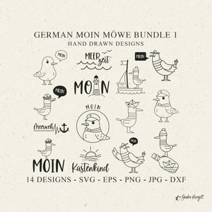 Deutsch Moin Plotter Laser Cut Datei Anker Cricut Boot Silhouette Leuchtturm Clipart niedlichen Zitat Maritim Zitat Ozean