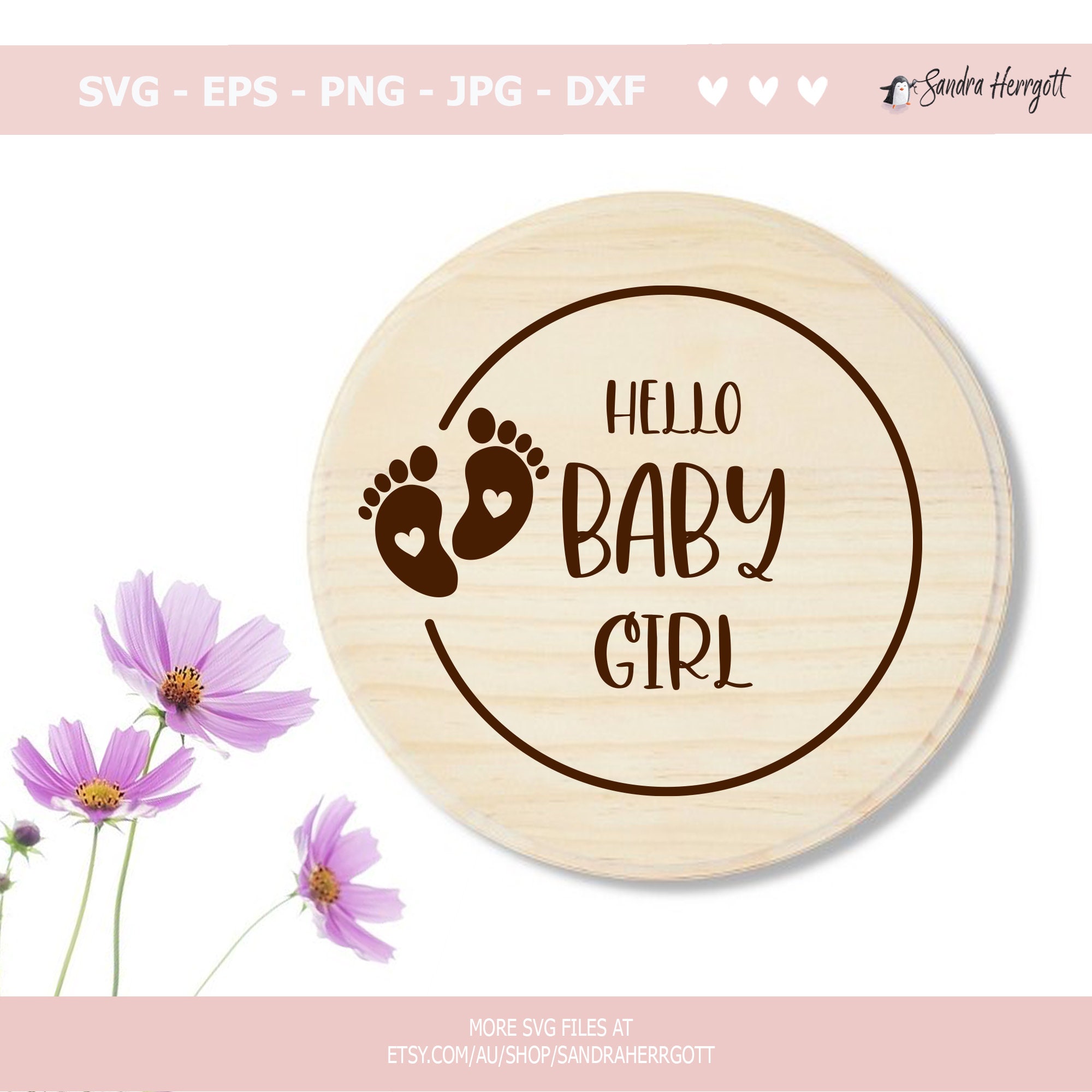 It's A Girl Plotter File Svg Dxf Png Baby Shower Cricut - Etsy
