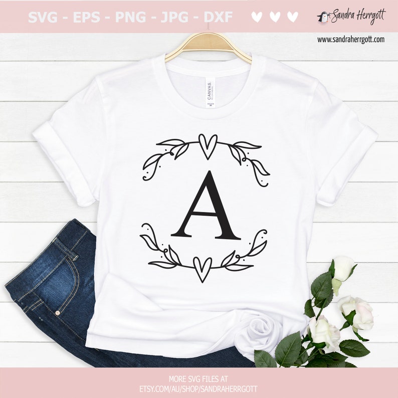 WREATH LETTERS SVG - Laurel Wreath Svg, Wedding Wreath Svg, Wreath Alphabet Svg, Cricut Wreath Svg, Monogram Alphabet, Initial Monogram Svg image 4