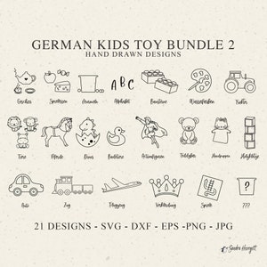 German Toys Plotter File Svg Dxf Png Eps Jpg Animal Cricut Tractor Silhouette Plane Clipart Train Vinyl Cut File Blocks Teddy DIY Stencil