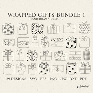Regalo envuelto con lazo Archivo de trazador Svg Dxf Png Jpg Pdf Presente Cricut Silueta Vinilo Archivo de corte láser Navidad Cumpleaños San Valentín Monograma