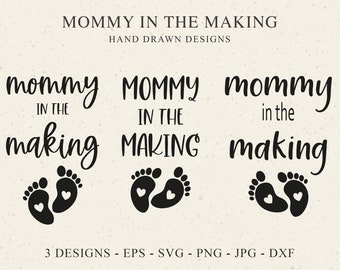 Mama in der machen PlotterdateiSvg Dxf Png Mum Cricut Schwangerschaft Silhouette Download Muttertag SVG Mama zu sein Digitaler Vektor Schnittdatei