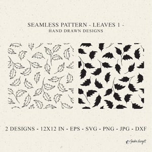 Herbst Blatt Muster SVG Dxf Png Eps Jpg Herbst Cricut Hintergrund Plotterdatei Niedliche Tapete Botanische Clipart Dekorative Vinyl Cut-Datei