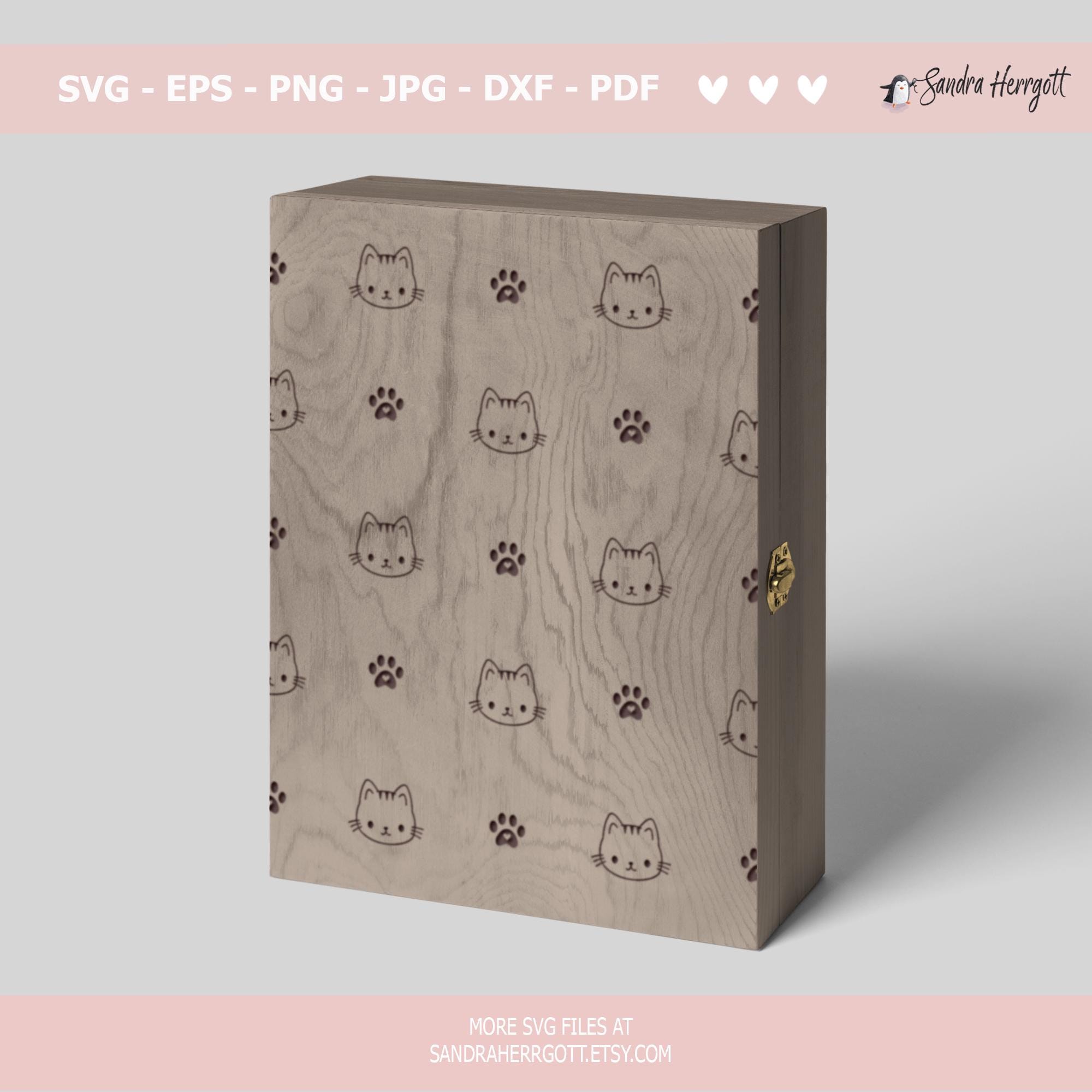 Cute Cat Seamless Pattern Svg Dxf Png Jpg Pdf Baby Animal Cricut ...