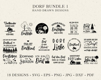 German Village Plotter File Svg Dxf Png Jpg Pdf Eps House Love Cricut Home Silhouette Farm Life Quote Tractor Clipart Child Pine Tree Night
