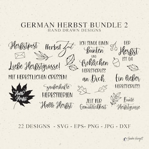 Citation automne allemand fichier Svg Dxf Png Jpg Bonjour automne voeux Cricut feuille Silhouette gland Clipart vinyle mignon découpé au Laser fichier magique