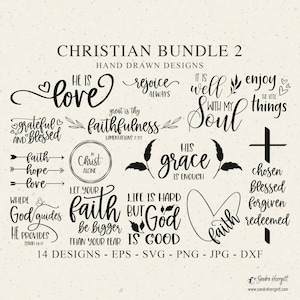Christliches SVG-Bundle, Schrift-Svg-Set, Bibel-Vers-Clipart, Gnade, Hoffnung Png, Christian Cricut, Glaube Schnittdatei, Plotterdatei Bruder