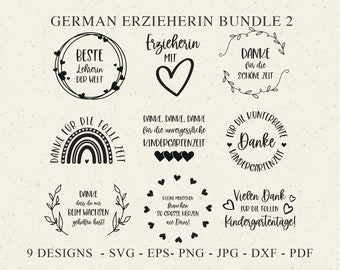 German Erzieherin Plotter File Svg Dxf Png Jpg Eps Pdf Lehrerin Cricut Danke Silhouette Kindergarten Clipart Cute Vinyl Cut File DIY Stencil