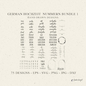 Deutsche Hochzeit Tischnummer Plotterdatei SVG DXF PNG Eps Niedlich Ehe Cricut Download Plotten Bundle Rustikal Schild Clipart Vinyl Schnitt Datei
