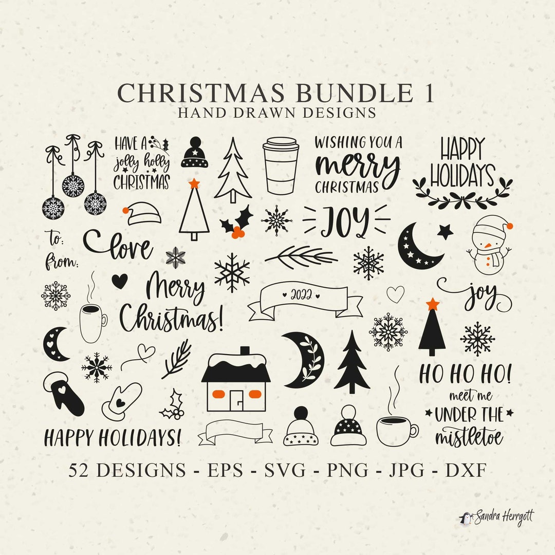 Merry Christmas Plotter Files Svg Dxf Png Eps Jpg Xmas Ornament Cricut ...