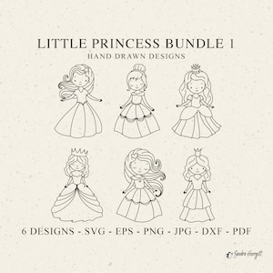 Kleine Prinzessin Plotterdatei Dxf Png Jpg Cartoon Cricut Mädchen Silhouette Märchen Clipart Niedlich Vinyl Laser Cut Datei Fantasy DIY Schablone