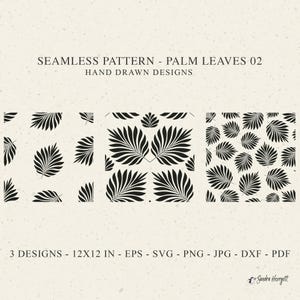 Tropisches Palmen Blatt Musterdesign SVG Dxf Png Botanische Cricut Hintergrund Plotterdatei Tapete Clipart Dekorativ Laser Cut Datei Hawai