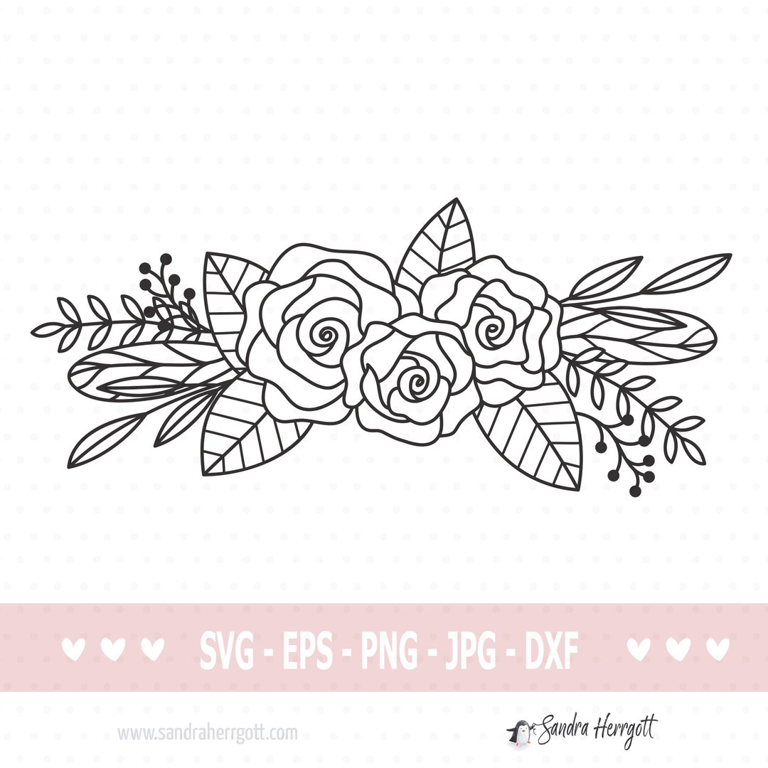 Flower Border Svg, Floral Swag Svg, Floral Border Svg, Floral