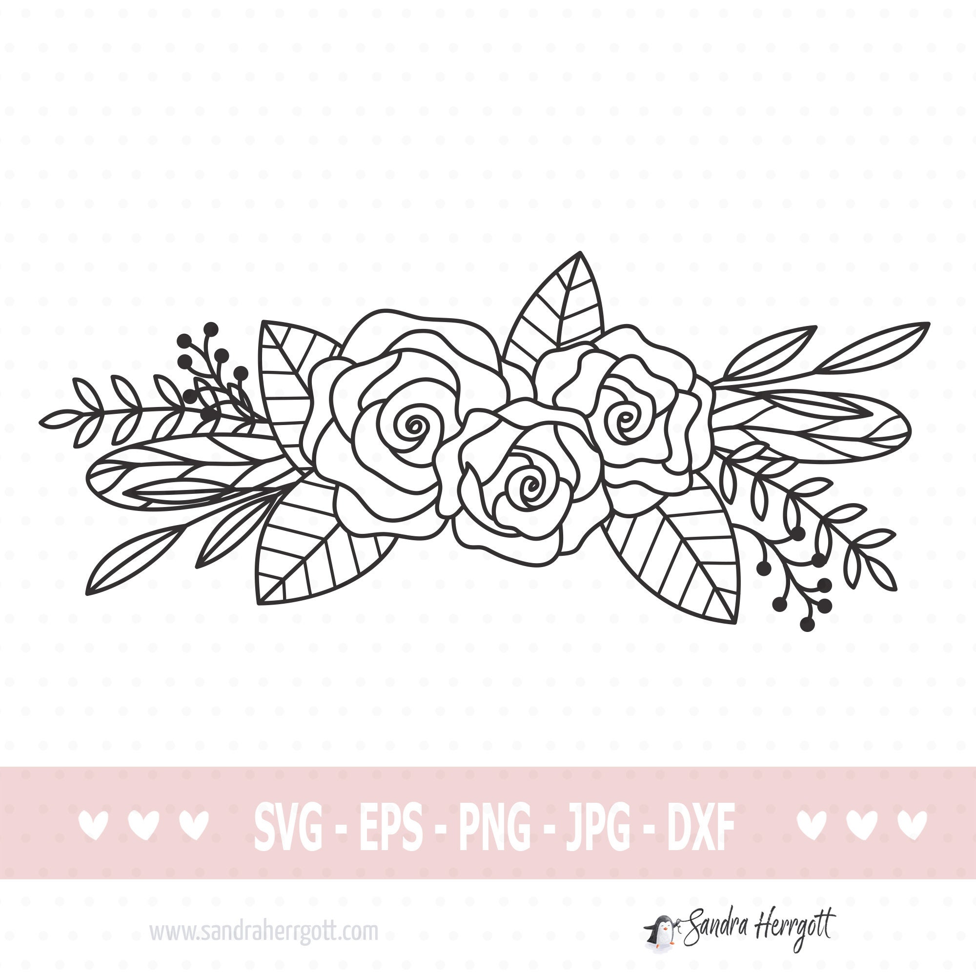 Flower Border Svg Floral Swag Svg Floral Border Svg Floral | Etsy