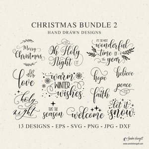 Merry Christmas Svg-bundel, dit het seizoen png, Holy Night Dxf, geloof liefde hoop geloof svg, laat het sneeuwen gesneden bestand, welkom clipart, winter