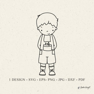 Süßer frecher Junge Plotterdatei Dxf Png Jpg Pdf Kinderzimmer Dekor Cricut Kind Silhouette Latzhose Clipart Vinyl Laser Cut Datei Schablone Kind