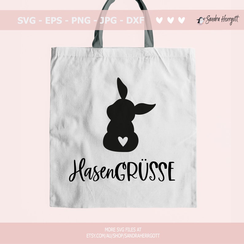 German Ostern Plotter File SVG DXF PNG Spring Bunny Heart Botanical Egg Cricut Silhouette Download Plotting Bundle Tags Name Split Clipart image 7