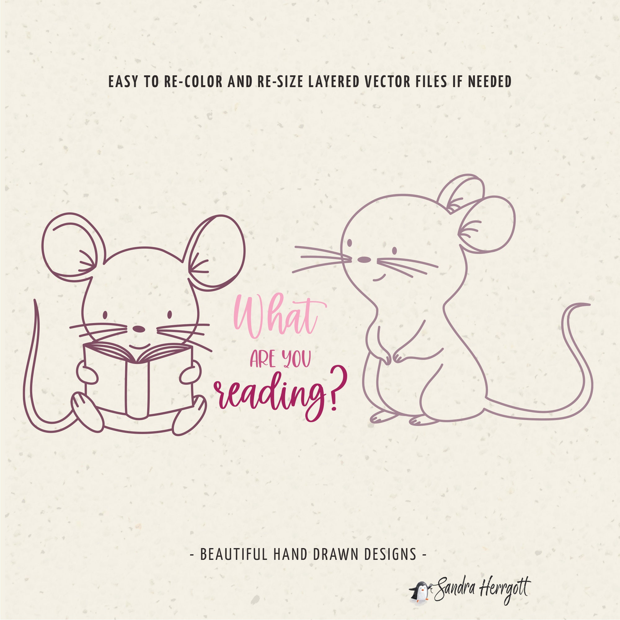 Mouse Reading Plotter File SVG DXF PNG Whimsical Cricut Cute Silhouette ...