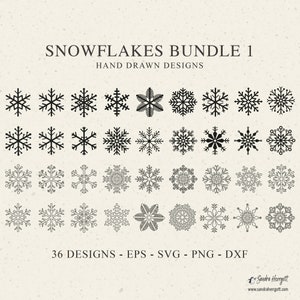 Bundle Svg flocons de neige, Svg hiver, flocons de neige couper fichier, flocons de neige icône Dxf, flocons de neige Cricut, Clipart flocons de neige, des cliparts hiver