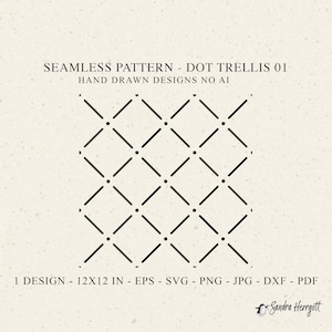 Dot Line Trellis Seamless Pattern Svg Dfx Eps Png Geometric Lattice Cricut Background Plotter File Wallpaper Laser Cut Template Silhouette