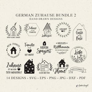 Deutsch At Home Plotterdatei Dxf Png Jpg Haus Herz Liebe Botanische Cricut Silhouette Kranz Clipart Familie Willkommen Vinyl Laser Cut Datei