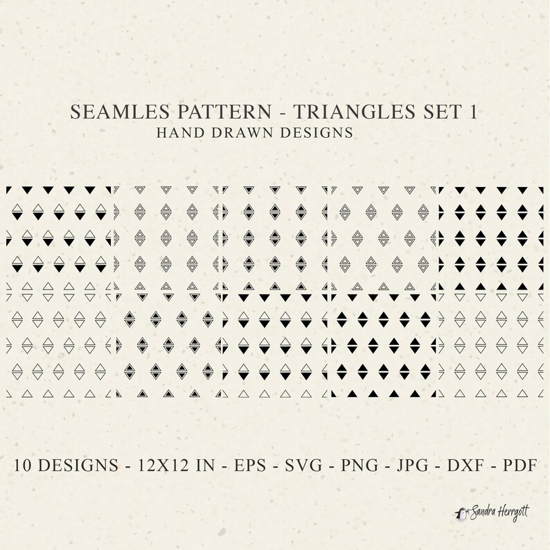 Triangle Seamless Pattern Svg Dfx Eps Jpg Png Geometric Cricut ...