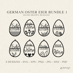 German Easter Egg Ornament Laser Cut File Floral Plotter File Svg Dxf Png Lop Ear Cricut Silhouette  Clipart DIY Stencil Template Monogram