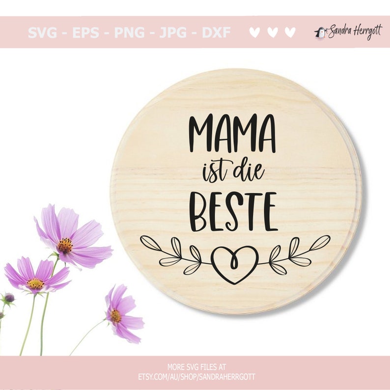 German Mama Plotterdatei SVG DXF Liebling Heart Rainbow Ich Mag Dich Cricut Silhouette Download Plotting Bundle Alles Liebe Zum Muttertag Bild 4