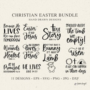 Christliche Ostern Plotterdatei SVG DXF PNG Jesus Schrift Lamm leeres Grab Kreuz Cricut Download Plotten Er ist auferstanden Bibel Vers Clipart
