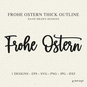 German Frohe Ostern Plotter File SVG DXF PNG Brother Canvas Cricut Silhouette Download Laser Cut File Hand-lettered Clipart Vinyl Cutting