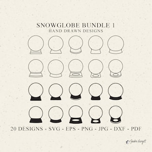 Snow Globe Shape Plotter File Svg Dxf Png Pdf Eps Jpg Cricut Silhouette Glowforge Vinyl Laser Cut File Clipart Empty Crystal Ball Monogram