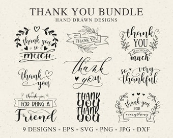 Thank You Svg Bundle, Thank you very much Svg, Thank you Cut Files, Thank you Cricut Bundle, Thank You Clipart, Banner Svg, Dxf, Png, Eps