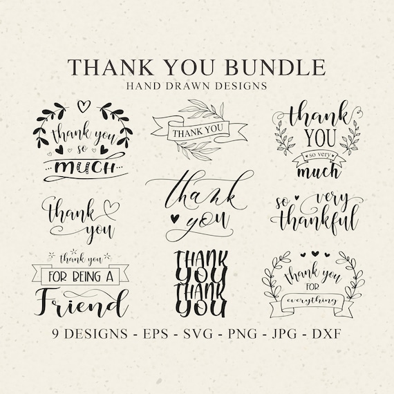 Thank You Svg Bundle, Thank you very much Svg, Thank you Cut Files, Thank you Cricut Bundle, Thank You Clipart, Banner Svg, Dxf, Png, Eps