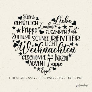 Herz Plotterdatei Deutsch Herz geschnitten Datei SVG Dxf Png Eps Jpg xmas Cricut Stern Silhouette Liebe Advent Lichtbaum Engel Schnee Kerze Vinyl Laser geschnitten Datei