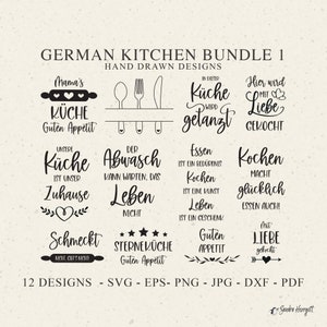 Plotterdatei Deutscher Küchenblock Plotterdatei Plotterdatei Dxf Png Eps Jpg Kochen Cricut Guten Appetit Silhouette Mama Clipart niedlichen Vinyl Cut Datei gekocht mit Liebe