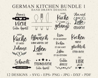 German Kitchen Plotter File Svg Dxf Png Eps Jpg Cooking Cricut Guten Appetit Silhouette Mama Clipart Cute Vinyl Cut File Cooked With Love