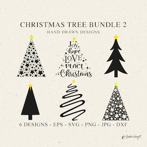 Arbres de Noël Plotter Files SVG DXF PNG Star Cricut Brother Canvas Silhouette Download Plotting Bundle Plotter File Arbre de Noël, Arbre cricut