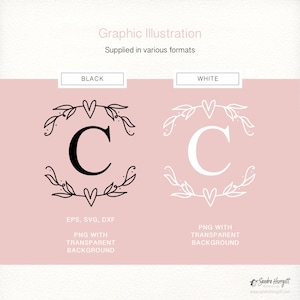 WREATH LETTERS SVG - Laurel Wreath Svg, Wedding Wreath Svg, Wreath Alphabet Svg, Cricut Wreath Svg, Monogram Alphabet, Initial Monogram Svg image 2