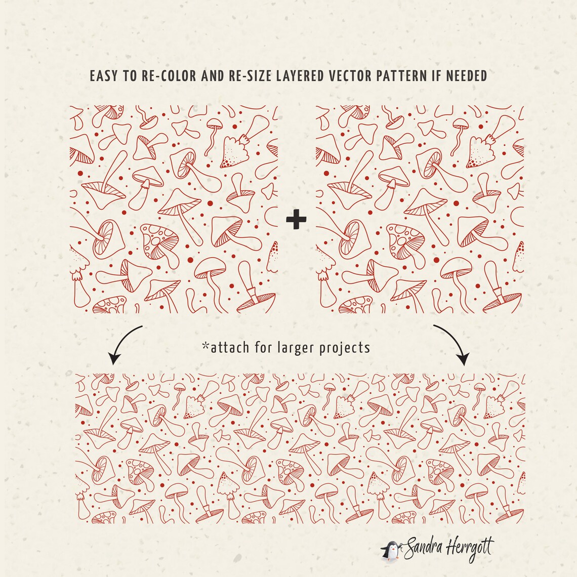 Mushroom Seamless Pattern Svg Dxf Png Jpg Sweet Fall Cricut - Etsy