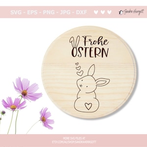 German Ostern Plotter File SVG DXF PNG Spring Bunny Heart Botanical Egg Cricut Silhouette Download Plotting Bundle Tags Name Split Clipart image 5