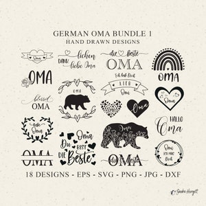 German Oma Plotter File SVG DXF Liebe Omi Cricut Wreath Split Monogram Heart Rainbow Silhouette Hallo Ich Mag Dich Clipart Die Beste Png Jpg
