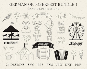 German Oktoberfest Plotter File Svg Dxf Png Jpg Pdf Bavarian Gil Boy Cricut Tent Beer Pretzel Heart Silhouette Clipart Vinyl Laser Cut File