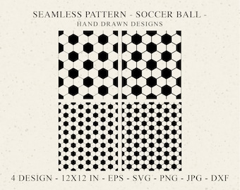 Fußball-Ball nahtlose Muster Svg Dxf Png Jpg Sport Cricut Hintergrund Plotterdatei Tapete Clipart dekorative DIY Vinyl geschnitten Datei Schablone