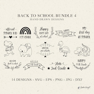Back to School Plotter File Svg Dxf Png Eps Jpg Start Entry Cricut Cute Silhouette Floral Clipart Banner Grade 1 Laser Cut Koala Wombat Emu