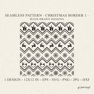 Maglione natalizio senza cuciture SVG DXF PNG EPS Jpg Natale Cervo invernale Sfondo Cricut File plotter Carta da parati Vinile File da taglio Stencil fai da te
