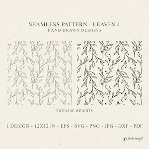 Modello di scia di foglie Svg Dxf Png Eps Jpg Pdf Autunno Cricut Sfondo autunnale File plotter Carta da parati autunnale Clipart botanico Vinile File tagliato al laser