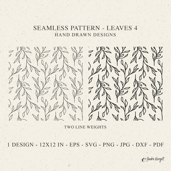 Leaf Trail Pattern Svg Dxf Png Eps Jpg Pdf Fall Cricut Autumn Background Plotter File Fall Wallpaper Botanical Clipart Vinyl Laser Cut File