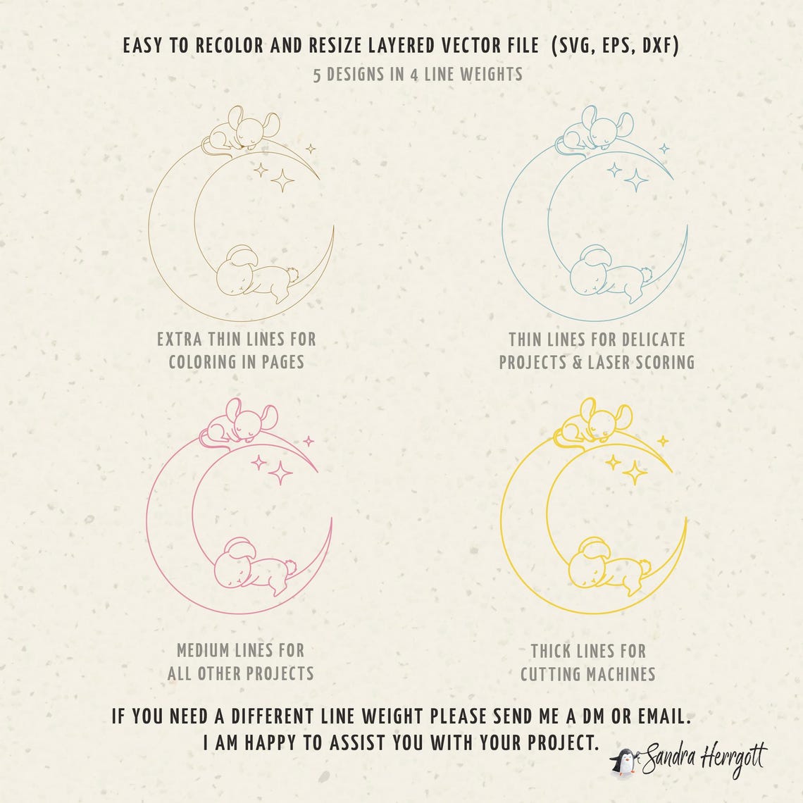 Moon Mouse Plotter File Svg Dxf Png Jpg Sweet Animal Cricut Baby Mum ...