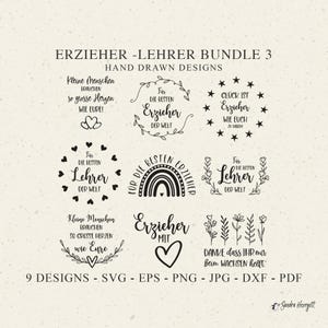 Deutsch Erzieher Plotterdatei Dxf Png Jpg Pdf Lehrer Cricut Danke Silhouette Kindergarten Clipart Vinyl Laser Cut Datei DIY Stencil