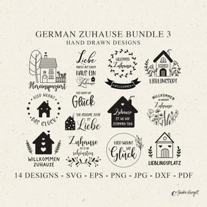 German At Home Plotter File Svg Dxf Png Jpg House Cricut Favourite Place Botanical Silhouette Clipart Family Welcome Vinyl Laser Cut File